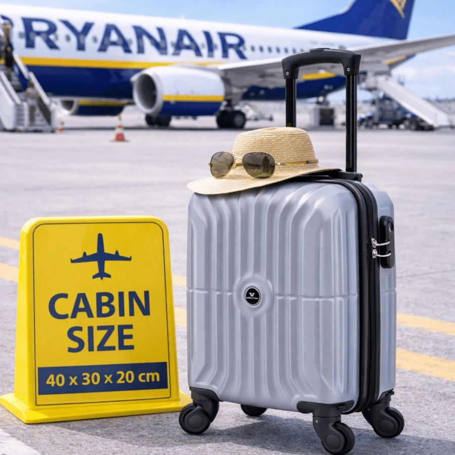 VITAL VYING حقيبة سفر صغيرة محمولة من شركة Ryanair، أبعادها 40 * 30 * 20 سم، مصنوعة من مادة ABS، مزودة بعجلات قابلة للفصل.