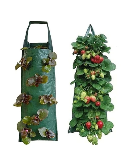 1 túi trồng cây treo nhiều ngăn, thích hợp để trồng hoa, dâu tây, cà chua, ớt và nhiều loại cây khác, trang trí nhà cửa và sân vườn vào mùa xuân/hè, tiện dụng cho việc thu hoạch vào mùa thu, có thể gấp gọn để dễ dàng cất giữ.