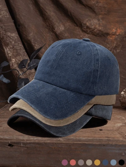 3pcs Unisex Outdoor Casual Fashion Adjustable Size Solid Color Retro Baseball Cap, Suitable For Daily Wear