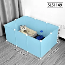 Lồng chó cỡ trung bình gấp gọn dùng trong nhà, có kèm nhà vệ sinh, hàng rào chắn cho chó cưng trong nhà. - Nhiều màu - Xem 3