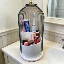 Bathroom Sink Organizer,Premium ABS Plastic Bathroom Organizer Caddy,Multi-Use Countertop Storage Stand,Toothbrushes Storage,Toothpaste Tubes Organizer,Home Bathroom Organizer,Dorm Bathroom Caddy,Apartment Vanity Organizer,Family Bathroom Storage,Personal Use Bathroom Organizer,Daily Use Bathroom Storage,Non-Slip Base,360° Rotating Design,3 Slots Storage,Sliding Lid,Dustproof,Easy To Clean,Stylish Appearance,Space-Saving Design,Premium ABS Plastic,Durable,Sturdy,Lightweight,Waterproof,Easy To Install,No Complex Steps,Reusable,Long Service Life,Compact Size,Portable,Multi-Scene Use,Vanity Counter Storage Solution - Xám - Xem 9