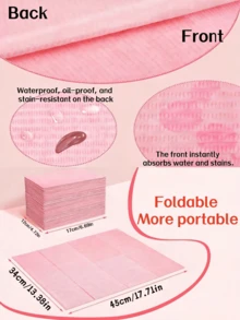 50/25/20/5pcs Set Disposable Pink Manicure Desk Mats: 3-Layer Waterproof, Foldable, Easy To Clean Desk Covers. This Comprehensive Set Includes Professional Desk Mats Suitable For Various Applications Such As Tattooing, Eyelash Extension, And More. - Multicolor - View 7