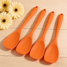 Muỗng trộn silicon, muỗng nấu ăn chịu nhiệt dẻo - Dụng cụ nhà bếp đa năng liền mạch dùng để trộn, múc, vét trong nồi chảo chống dính (Hồng/Cam, gói 2/4/6 cái) - Xem 14