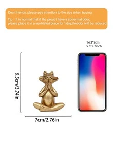 金色树脂瑜伽青蛙雕塑，耐候冥想青蛙雕像，适合户外花园装饰、禅意池塘边、花坛、阳台盆栽、室内波西米亚风壁炉架、厨房台面，是瑜伽爱好者的理想精神健康礼物。 - A - 查看 10