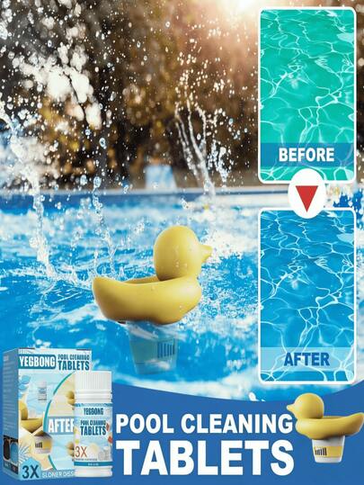 YEGBONG Pastillas para la limpieza de piscinas, de disolución rápida, purificación de agua, descontaminación y clarificación. Mantiene el agua de la piscina limpia y fresca para una experiencia de natación talla grande agradable. Apto para todo tipo de piscinas. (Envío aleatorio de modelos nuevos y antiguos)