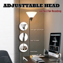 HonoDing Floor Lamp Standing Lamp Adjustable Head Arcylic Shade Floor Lamps For Living Room/Office/Bedroom Decor,Christmas Decoration (Satin Nickel) - US A Type Plug(110-127V) - View 1