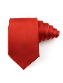 1条8厘米男士纯红色经典休闲领带 - 紅色 - 查看 5