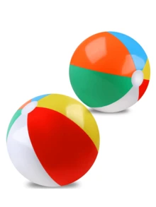 1pc 14-Inch Rainbow Inflatable Beach Ball, Suitable For Swimming Pool, Beach Party And Water Games - Multicolor - View 6