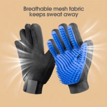 Upgraded Efficient Pet Hair Removal Set, Includes Grooming Glove, Massage Brush, Gentle Deshedding Brush Suitable For Long & Short Haired Dogs, Cats And Horses, Massage And Promote Blood Circulation - Easy To Use And Clean - Multicolor - View 5