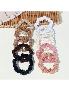 10个/包 缎面发圈，适合日常使用 - 彩色 - 查看 6