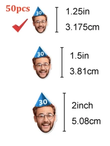 Decoraciones personalizadas para fiestas de cumpleaños, pegatinas personalizadas con rostros y cabezas, accesorios creativos para el hogar, decoraciones para fiestas, adecuadas para coches, paredes, armarios, escritorios, tazas, botellas de agua, portátiles, pegatinas decorativas personalizadas con rostros, multifuncionales, ornamentales, reutilizables, exquisitas, elegantes, de alta calidad, coloridas, modernas, personalizadas, únicas, regalos ideales para él, regalos ideales para ella, novio, papá, novia, mamá, familia, amigos, salón de té, hogar, jardín, oficina, para aniversarios, para el Día de San Valentín, para el Día de la Madre, para cumpleaños, para el Día del Padre, para graduaciones, para bodas, para inauguraciones de casa, decoración navideña, regalos de decoración para el hogar, diseño elegante, decoración de fiestas - Estilo 2 (solo papel (sin adhesivos)) - Ver 10