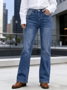 Quần jean nữ denim có thể giặt được - Mẫu quần thời trang thường ngày đa năng cho mùa xuân - Rửa tối - Xem 1