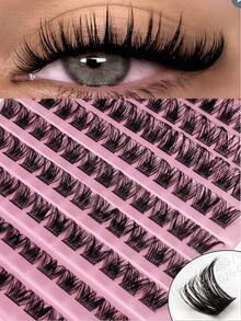 120 cặp mi giả D-Curl Flare, thích hợp để nối mi từng sợi, tạo hiệu ứng mi dày và lâu trôi, tự nhiên và bồng bềnh. Mi giả dạng chùm, mi giả từng sợi, mi giả. - D - Xem 2