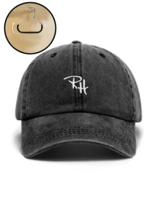 1 st. damkeps med broderad RH-motiv, tvättad basebollkeps, trendig justerbar solskyddshatt för avslappnad användning, lämplig för vår-/höstutflykter, resor, strand, fest - Multifärgad - Visa 12