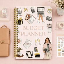 1本时尚预算规划螺旋笔记本，专为女性设计的理财规划本，采用牢固的螺旋装订和高清印刷的预算追踪记录表。它是送给年轻职场人士、理财新手以及任何需要财务管理人士的理想礼物。 - A - 查看 1
