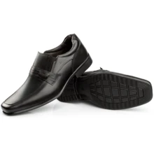 Kit 4x1 Rafarillo Men's Dress Shoes In Comfortable Leather, New Release, For Weddings And Work + Belt + Socks + Shoehorn, Original Mahogany Black Footwear 45030 - 黑色 - 查看 4