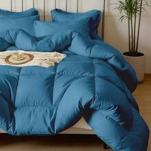 7-Pcs Or 5-Pcs Soft And Breathable Checkered Comforter Sets Queen, As A Family Gift. Includes Fitted Sheet, Flat Sheet, Pillowcase And Comforter, Bed In A Bag, A Luxurious Bedding Set, Machine Washable - 任意顏色出貨 - 查看 2