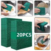 20/10片装厨房清洁垫 - 锅刷、抹布和百洁布 - 适用于清洁炉灶、抽油烟机、锅底和水槽 - 纤维清洁海绵、清洁用品和工具 - A - 查看 1