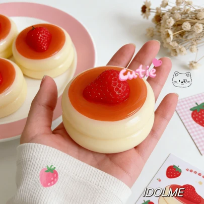 1pc Cute Strawberry Cake Pinch, Strawberry Shuflei Pinch, Cream Bursting, IDOLME, Simulated Strawberry Cake, Cute And Soft Touch, Stress Relieving Strawberry Squeeze, Suitable For Relieving Stress And Releasing Emotions, Birthday Gifts, Holiday Gifts, And Party Gifts