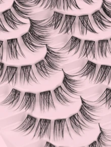 Mlen Diary Eyelash Clusters, 10 Pairs 10-14mm C Curl False Eyelashes, DIY Cartoon Style Natural Fluffy Lashes, Suitable For Home Use - C - View 5