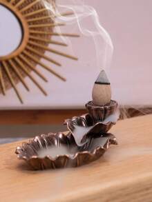 黄铜鱼香炉 - 复古莲花设计镂空金属香座带盖，便携式香棒架，适用于水疗、瑜伽、冥想、家居装饰、房间装饰、生日毕业礼物 - 彩色 - 查看 16