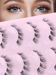 Mlen Diary Lashes Clusters, 10 Pairs 7-12mm False Eyelashes, C Curl DIY Manga Eyelashes, Natural And Fluffy Eyelashes For Home Use - C - View 4