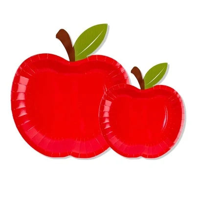 10pcs/20pcs/30pcs 6.3x7.09/9.25x9.84inch Red Apple Shaped Paper Plates - Disposable Apple Plates For Fruit Themed Party, Back To School, Teacher Appreciation, Baby-Shower, Birthday Party Decorations & Tableware Supplies Men Women