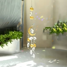 迷人水晶捕陽器-閃亮玻璃風鈴,適合臥室與客廳居家裝飾,優雅懸掛飾品,適用於汽車內裝,閃亮捕陽器附稜鏡光影效果 - 彩色 - 查看 8