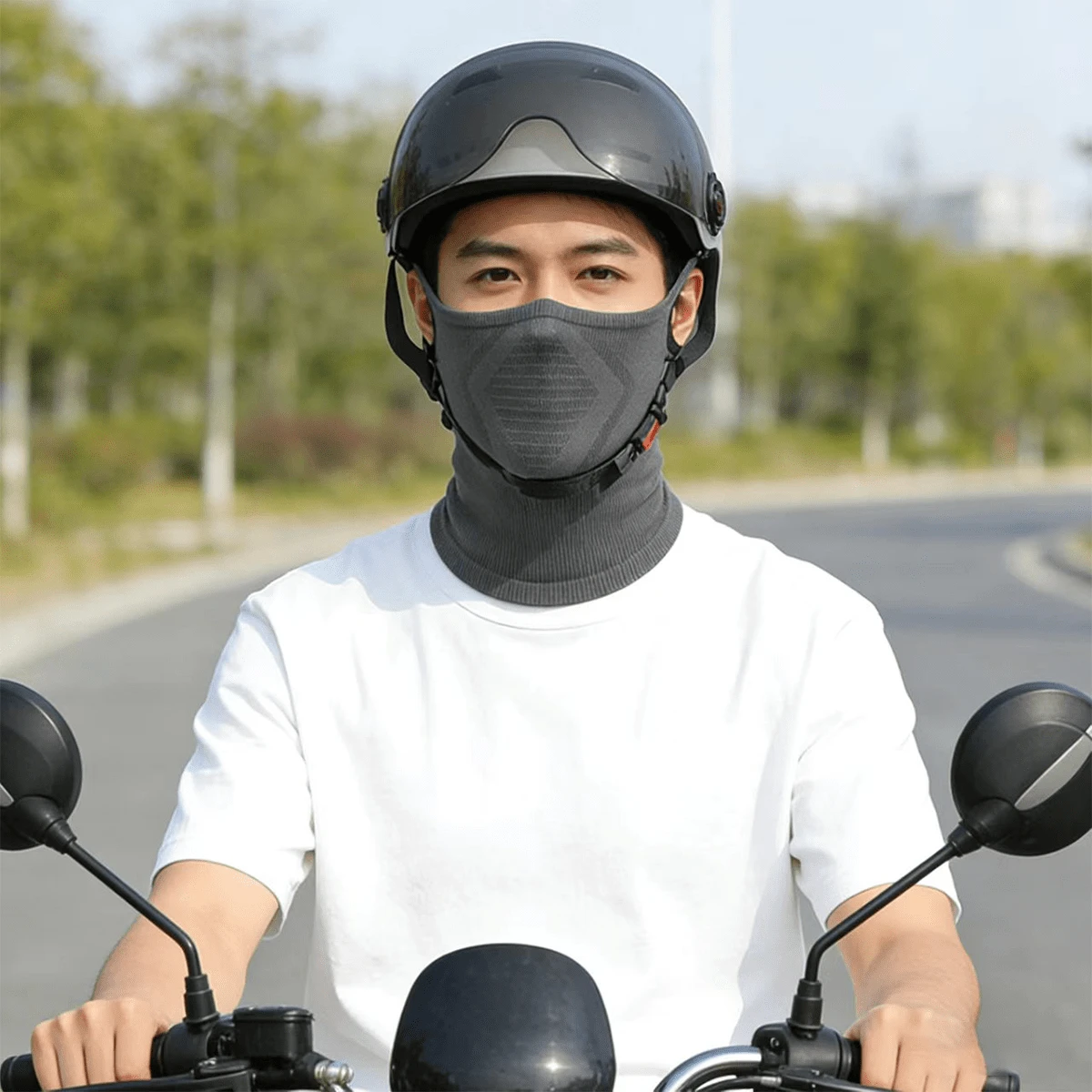1 chiếc khẩu trang ngoài trời chống gió, khẩu trang che mặt khi đạp xe, khăn quàng cổ không đường may, khẩu trang thoáng khí thấm hút mồ hôi. - A - Xem 1