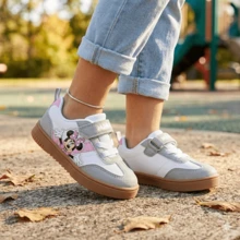 Disney Mouse Court Sneakers Girls - Polka Dot Athletic Running Hook And Loop Comfort Fit (Toddler – Little Kid) - 灰色 - 查看 10