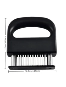 1个盒装48针不锈钢嫩肉器，牛排纤维切割器，家用厨房烧烤工具 - 黑色 - 查看 2