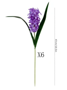 1/3/6pcs Artificial Hyacinth Flowers, 47cm Fake Flowers Suitable For Wall, Living Room, Bedroom, Wedding, Party Decoration, Tabletop Filler, Home, Desktop Decor, Kitchen, Wedding, Tabletop, Center Decor, Office, Garden, Outdoor, House, Yard Decoration, Spring Summer Autumn Winter Decor - Purple - View 8