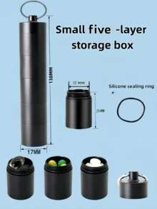 1个铝合金药盒，3/5格安全药品储存容器，密封老年人药盒，急救药盒，可定制金属药盒，口袋大小的药盒，方便户外携带日常药物，防水药品储存盒，迷你金属药盒带钥匙扣，适合户外旅行露营 - 合金款 - 查看 22