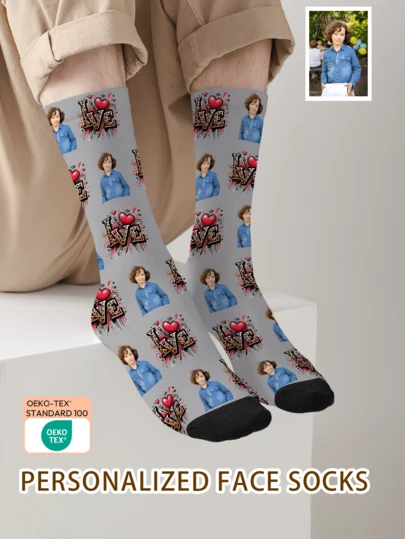 1 Đôi tất in hình mặt người theo yêu cầu, tất in ảnh theo yêu cầu, tất in hình tùy chỉnh, tất in hình mặt người ngộ nghĩnh cá nhân hóa, tất in hình theo yêu cầu, in bất kỳ khuôn mặt nào lên tất, quà tặng kỷ niệm, quà tặng Valentine, quà sinh nhật, quà cưới, quà tặng Ngày của Mẹ, quà tặng Ngày của Cha, quà tặng bạn thân, quà tặng cho bố/mẹ, quà tặng cho bạn gái/bạn trai, quà tặng cho cô ấy/anh ấy, hình chú chó