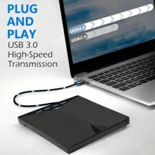 7合1 USB3.0 Type-C 外接 DVD CD 燒錄集線器,含 4 個 USB-A、TF SD 讀卡機,5Gbps 高速傳輸,8X DVD 24X CD 讀寫,免驅即插即用,金屬靜音光碟機,適用筆記本 Windows 筆電桌上型電腦,文件儲存與媒體播放 - 彩色 - 查看 4