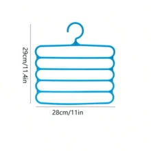 1pc Multi-Function Scarf Hanger, 5-Tier Plastic Clothes Pants Hanger Non-Slip Scarf Storage Rack - Multicolor - View 3