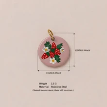 1pc Fruit Series Jewelry Pendant Accessories, Including Orange, Lemon, Strawberry Pattern Elements. Made Of 18K Electroplated Stainless Steel, Suitable For Daily Bag Decoration, Charming Ladies Necklace Pendant, Bracelet Pendant, Phone Strap Pendant, Keychain Pendant - Multicolor - View 12