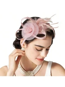 1 chiếc băng đô lông vũ dành cho nữ, thích hợp làm mũ dự tiệc trà, mũ kiểu Kentucky Derby, mũ cocktail, mũ cưới, kẹp tóc cho nữ và bé gái, quà tặng sinh nhật, Ngày của Mẹ, Halloween, Giáng sinh. - A - Xem 2