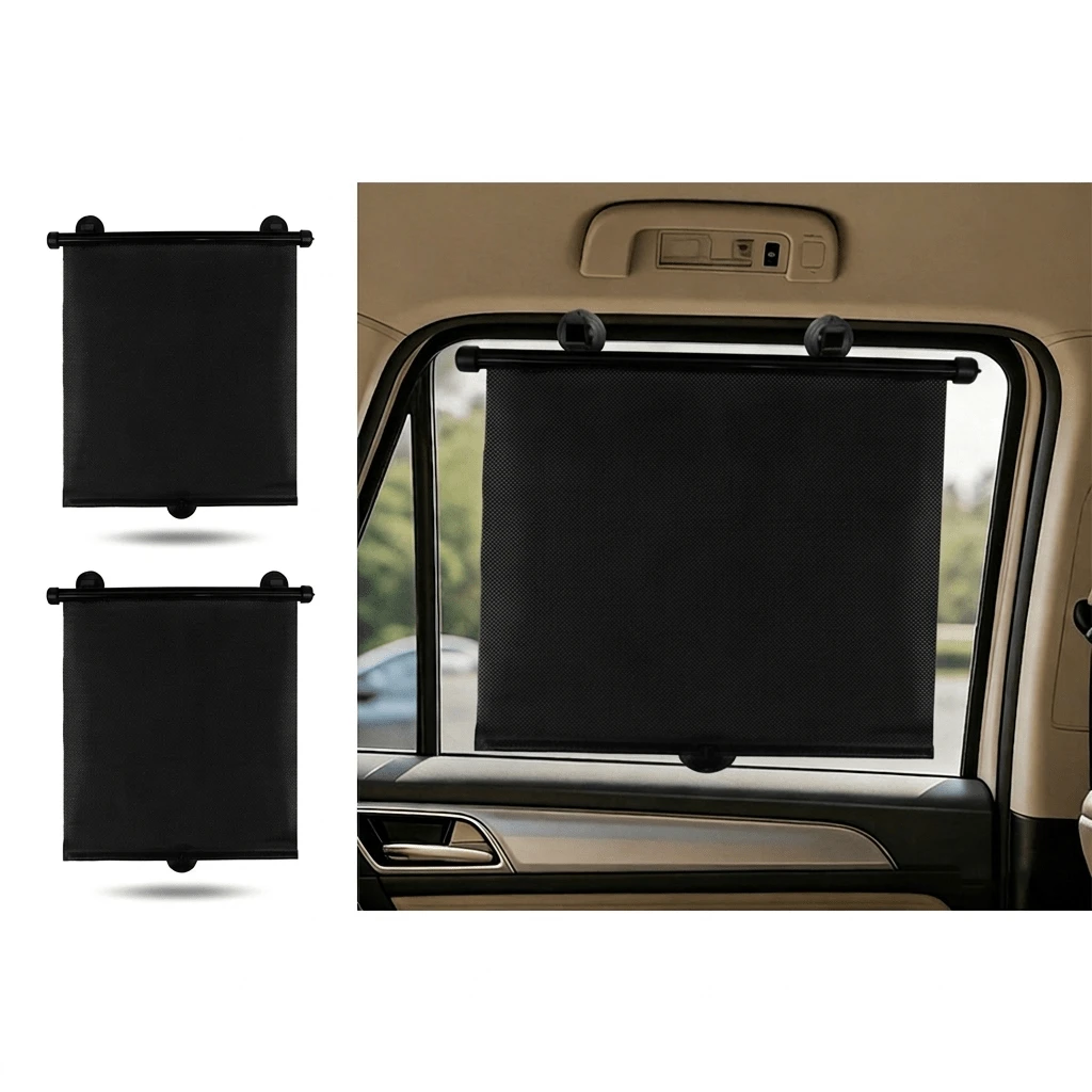 1pc Retractable Car Sunshade - Blocks UV Rays And Darkens Windows, Smooth Sliding Mechanism, Portable Storage, Fits Sedans, SUVs, Trucks, Travel-Friendly Car Accessory - Multicolor - View 1