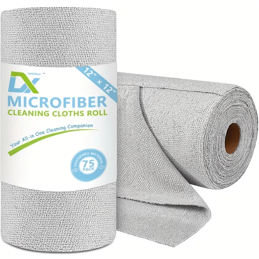 75 Pieces Of Ultra-Fine Fiber Cleaning Cloth - Super Absorbent Reusable Cleaning Cloth, 12 "X12" Scratch Resistant And Hairless, Suitable For Cars, Kitchens, Homes, Bathrooms, Offices - Multi-Purpose Cleaning Products, Multifunctional Cleaning Cloth, Textured Surface Cloth - 灰色 - 查看 1