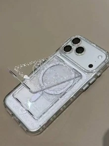 心形优雅简约星形蝴蝶结翅膀设计手机壳，兼容 17 Pro Max、15 新款、14、16、13、15 Pro、14 Pro，防摔 - 無色 - 查看 4