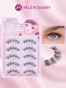 Mlen Diary Lashes Clusters, 10 Pairs 7-12mm False Eyelashes, C Curl DIY Manga Eyelashes, Natural And Fluffy Eyelashes For Home Use - C - View 9