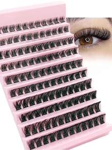 120 cặp mi giả D-Curl Flare, thích hợp để nối mi từng sợi, tạo hiệu ứng mi dày và lâu trôi, tự nhiên và bồng bềnh. Mi giả dạng chùm, mi giả từng sợi, mi giả. - D - Xem 3