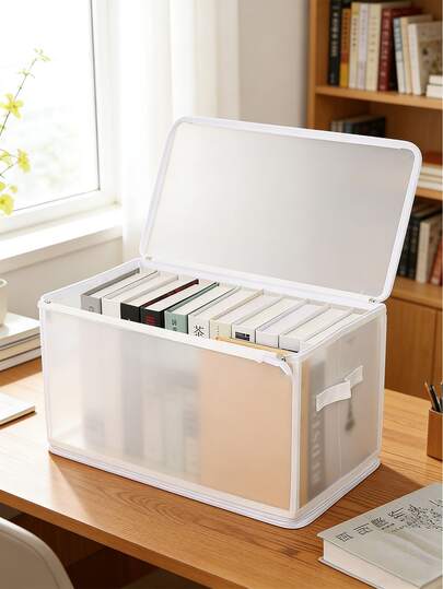 1/3个加厚PP塑料透明收纳盒/袋，防水可折叠整理盒，适用于收纳化妆品、书籍、玩具、衣物