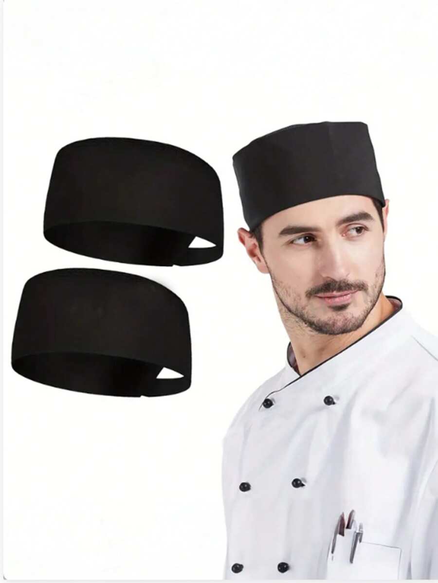 Mũ đầu bếp unisex, có thể giặt được, chuyên dụng cho dịch vụ ăn uống, không co giãn, phù hợp cho việc nấu nướng và các nghề nghiệp khác. - Nhiều màu - Xem 1
