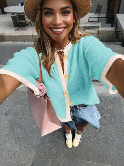 Áo cardigan dệt kim dáng rộng, mềm mại, phong cách Pháp dành cho nữ mùa thu hè, thích hợp cho người lớn tuổi. Áo len ngắn kiểu dáng thoải mái dành cho nữ.