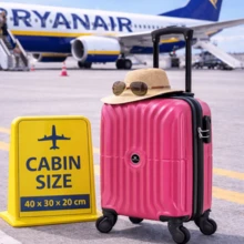 VITAL VYING حقيبة سفر صغيرة محمولة من شركة Ryanair، أبعادها 40 * 30 * 20 سم، مصنوعة من مادة ABS، مزودة بعجلات قابلة للفصل. - روز أحمر - مشاهدة 2