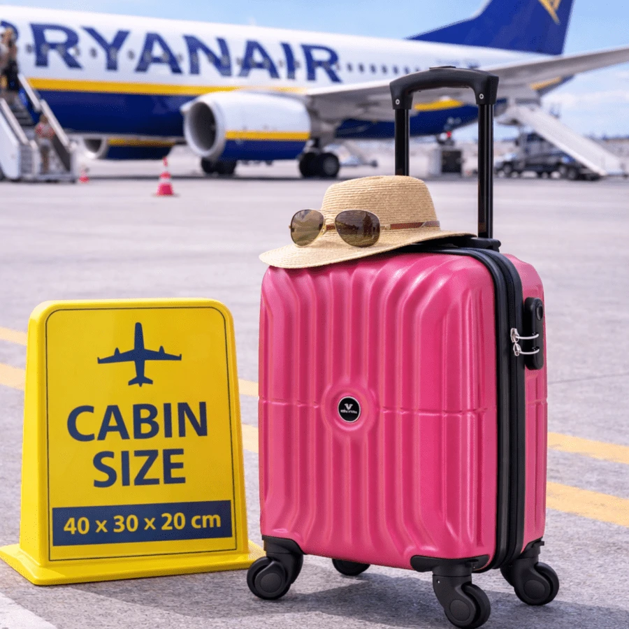 VITAL VYING حقيبة سفر صغيرة محمولة من شركة Ryanair، أبعادها 40 * 30 * 20 سم، مصنوعة من مادة ABS، مزودة بعجلات قابلة للفصل.