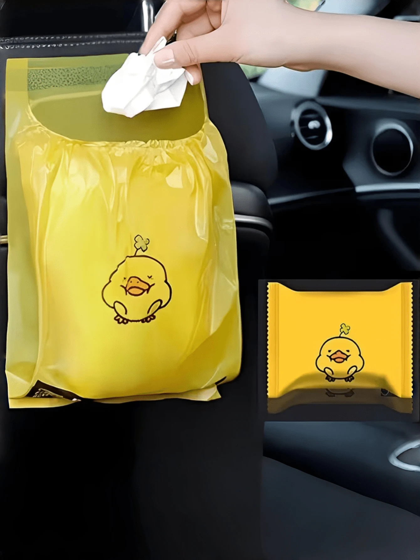 15 túi rác tự dính dùng cho ô tô, túi đựng rác đa năng dùng một lần, túi nhựa nhỏ, thùng rác ô tô.