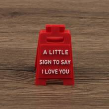 1pc Mini "I Love You" Decor, Cute Red A-Shape Desktop Decor, Silicone Heart Message Desk Decoration Suitable For Home, Office, Bedroom, Wedding, Anniversary, Valentine's Day, Romantic Gift For Couples, Sweet Desktop Accent, Perfect For Valentine's Day, Wedding Season, Anniversary Celebration - Multicolor - View 4